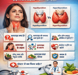 थायराइड क्या है ? थायराइड के लक्षण, कारण, हाइपो व हाइपरथायरायडिज्म और सही डाइट (पूरी जानकारी हिंदी में)
