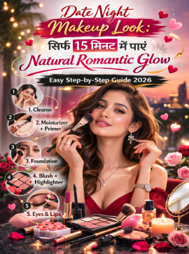 Date Night Makeup Look: सिर्फ 15 मिनट में पाएं Natural Romantic Glow | Easy Step-by-Step Guide 2026