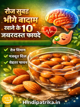 रोज सुबह भीगे बादाम खाने के 10 जबरदस्त फायदे – दिमाग, दिल और पाचन के लिए सुपरफूड!